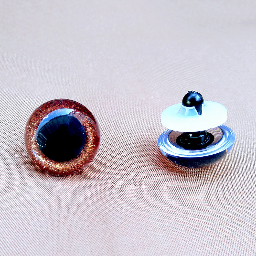 2025 20pcs Blue Brown 3D new Glitter Safety Eyes For Crochet Toys Amigurumi Mixed Sizes Color Toy Doll Marking 10/12/14/16/18/20/22/24mm