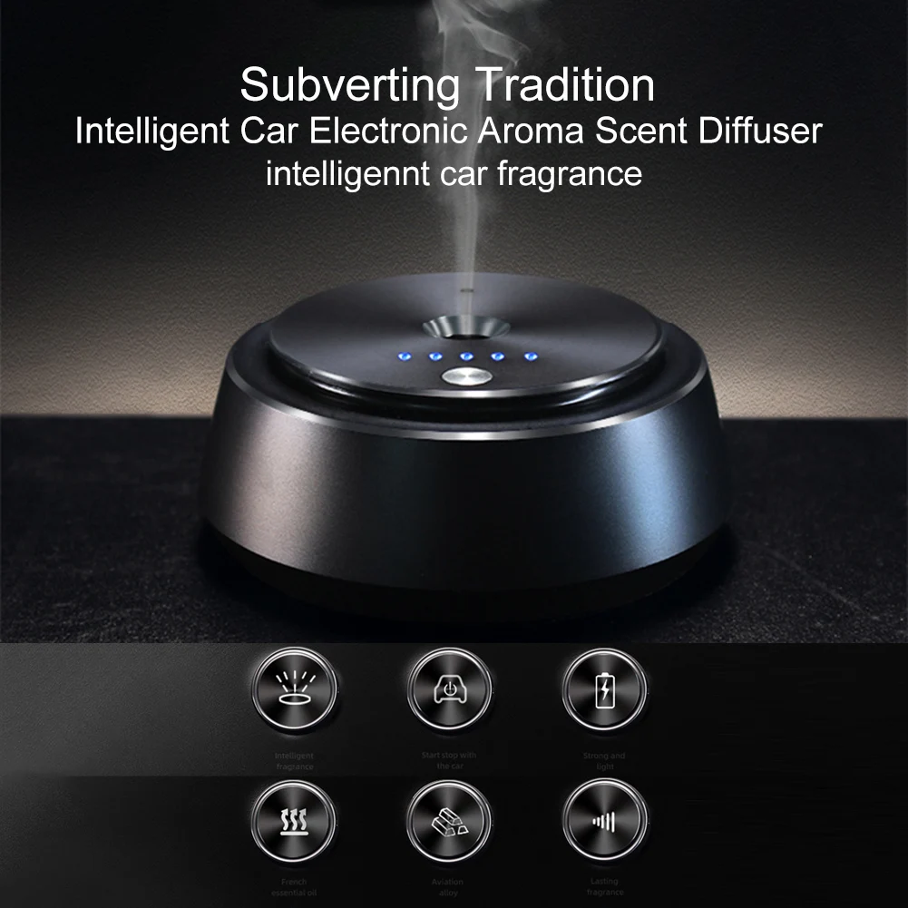 Intelligent Car Scents Aromas Machine Fragrance Diffusers Car Air Freshener USB Rechargeable Ultrasonic Aroma Diffuser