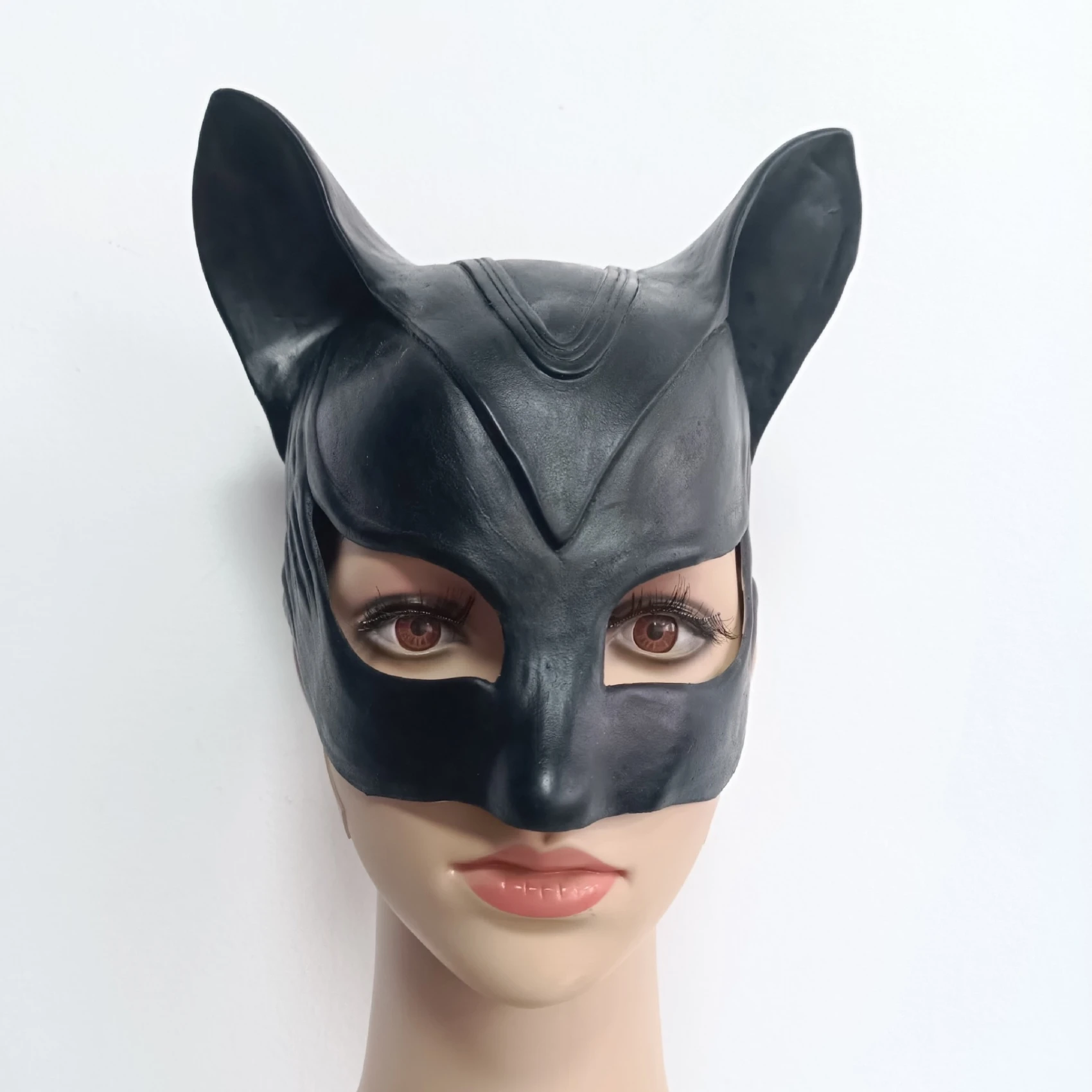 Halloween Party Sexy Cat Woman Latex Mask Superhero Movie Cosplay Costume Helmet Fancy Half Face Erotic Bondage Prom Sexy Gift