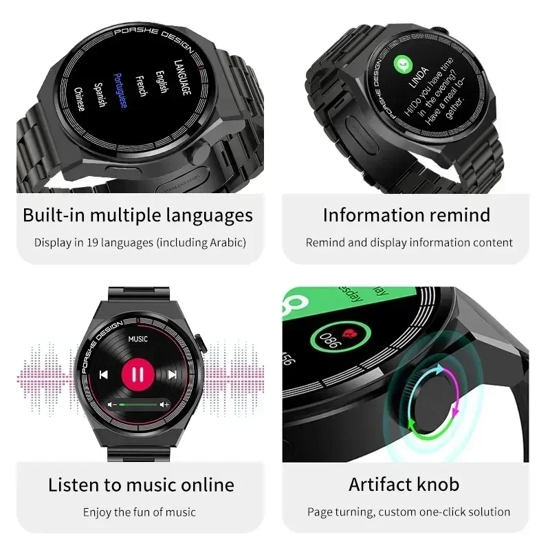 GT3 Pro Smart Watch Men Women 420*420 AMOLED Screen Voice Assistant Heart Rate Bluetooth Calls Sports Waterproof Smartwatch 2024