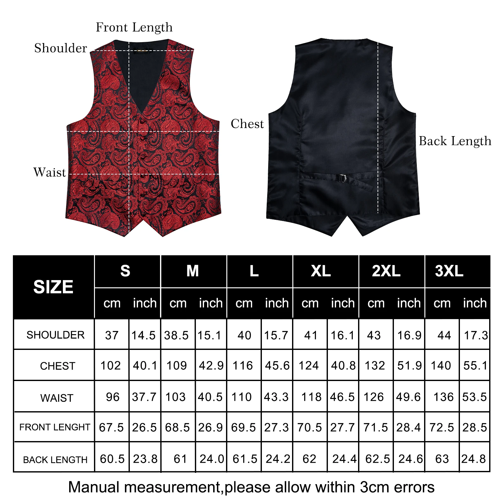 Red Silk Paisley Suit Vest for Men Wedding new Party Waistcoat Tie 2025 Handkerchief Cufflinks Tuxedo Male Blazer DiBanGu