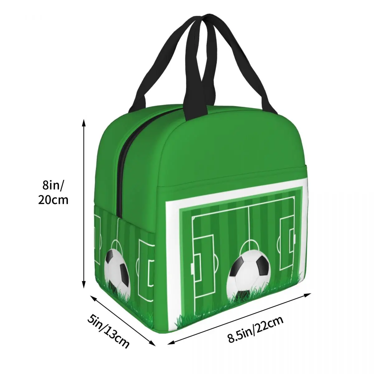 Soccer Football Insulated Lunch Bag Thermal Bag Reusable Balls Sports Portable Tote Lunch Box Men Women School Picnic
