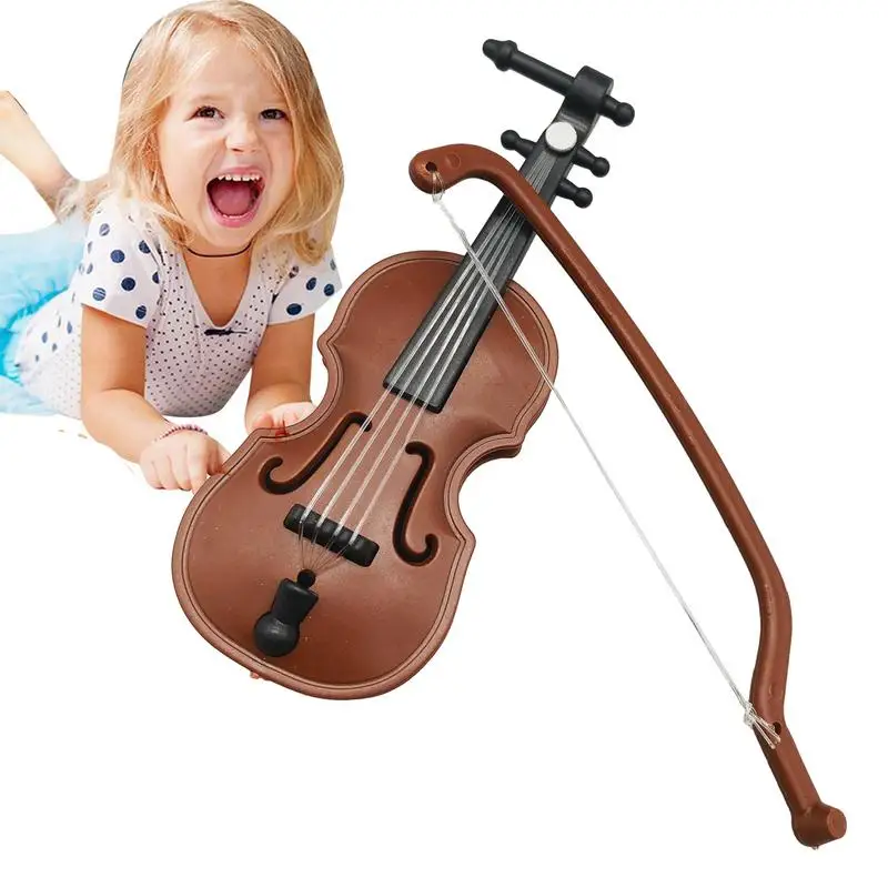 Tiniest Violin Musical Instrument Miniature For Children Polished Mini Violin Ornament Miniature Violin Musical Instruments For