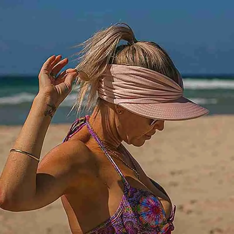 New Hat Women Summer Sun Visor Hat new Women Girls Anti-UV Elastic Hollow Top Hat Outdoor Sun Hat Summer Hat Visor Caps 2025 For Ladies