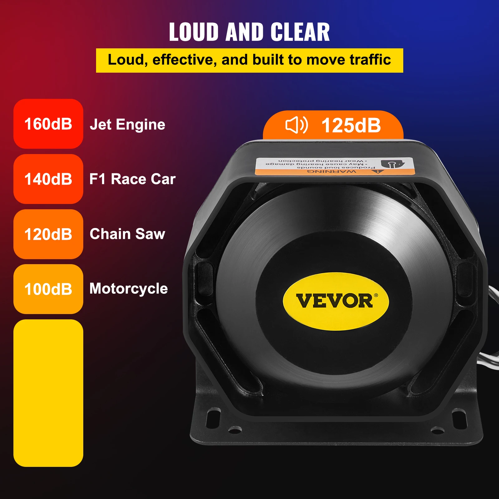 VEVOR Police Sirens 200W Car Warning Alarm Handhold Microphone Light Control Switches Emergency Electronic for Cars Fire Trucks
