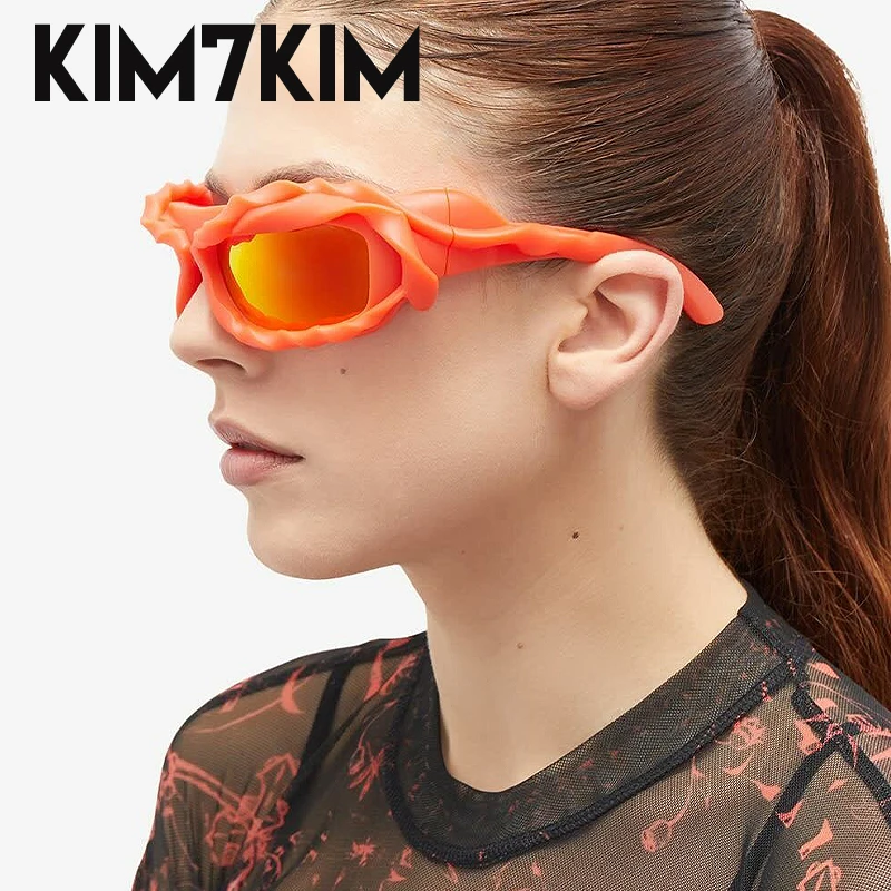 Steampunk Y2k Twisted Sunglasses Men Women 2023 Luxury Brand Trendy Hip Hop Punk Sun Glasses Male Streetwear Shades Gafas De Sol