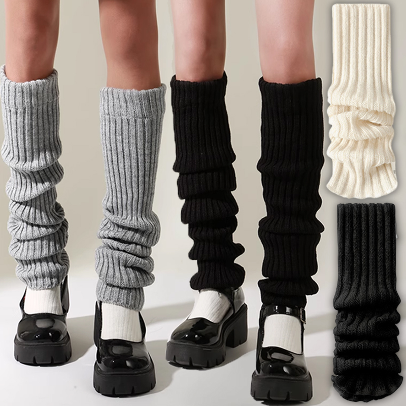 Lolita Leg Warmers Women Long Socks Wool Knitted Foot Cover Arm Warmer Y2K Autumn Winter Crochet Heap Socks Boot Cuffs Stockings