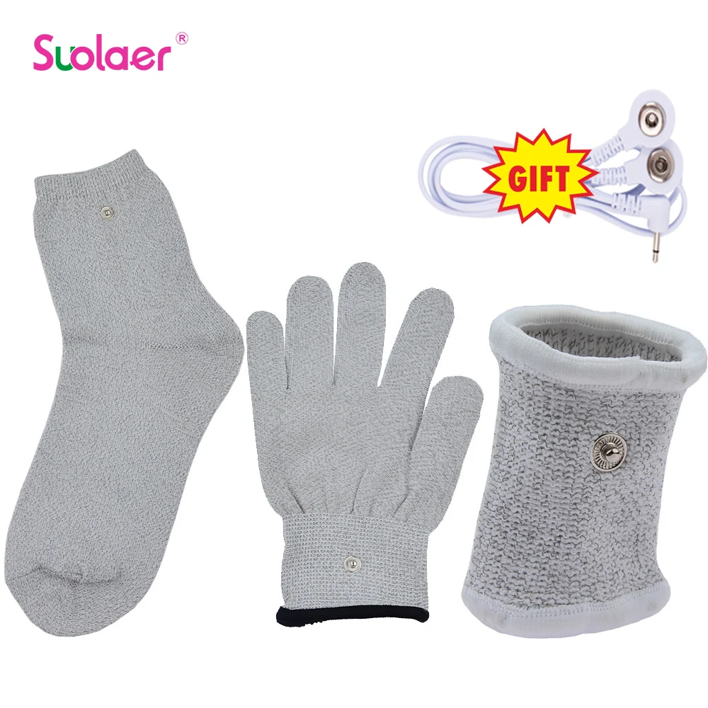 Tens Electrodes 2025 Gloves new Socks Wrist Guard Physiotherapy Accessories for EMS Electric Muscle Stimulator Low Frequency Massager