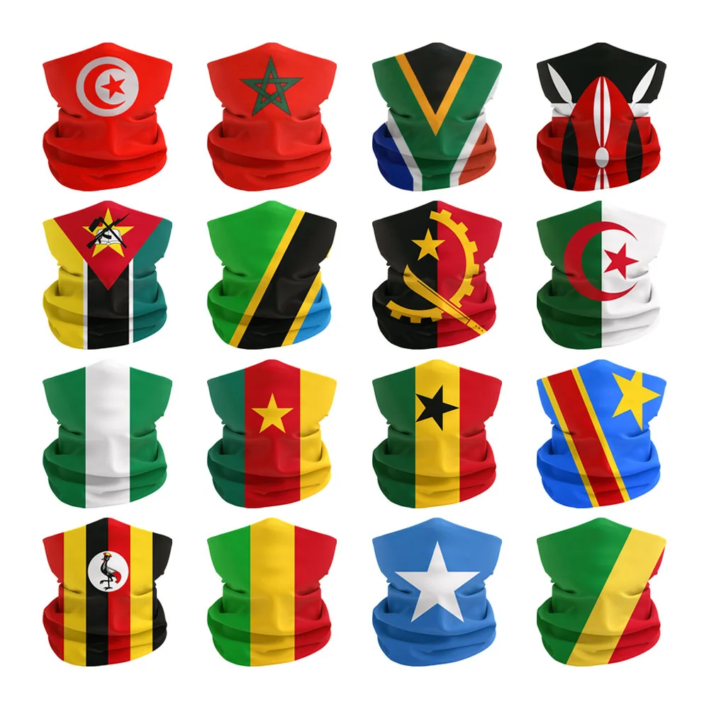 African National Flags Face new Bandana 2025 for Men Algeria Morocco Nigeria Angola Dustproof Cycling Neck Gaiter Women Hiking Headscarf