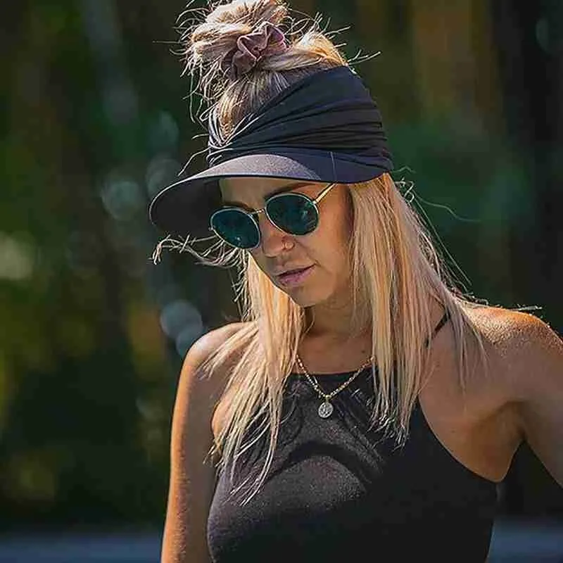New Hat Women Summer Sun Visor Hat new Women Girls Anti-UV Elastic Hollow Top Hat Outdoor Sun Hat Summer Hat Visor Caps 2025 For Ladies
