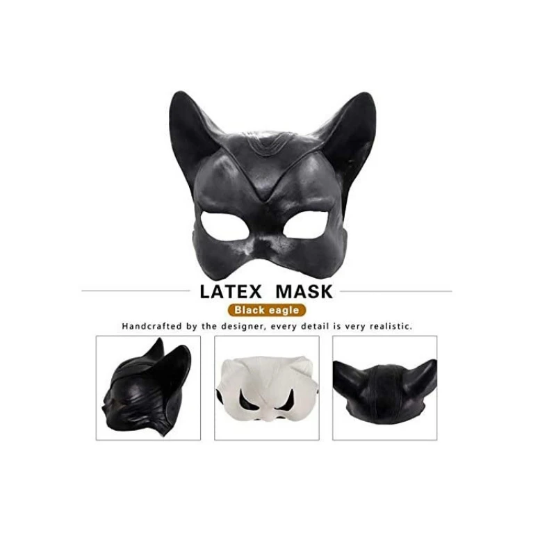 Halloween Party Sexy Cat Woman Latex Mask Superhero Movie Cosplay Costume Helmet Fancy Half Face Erotic Bondage Prom Sexy Gift