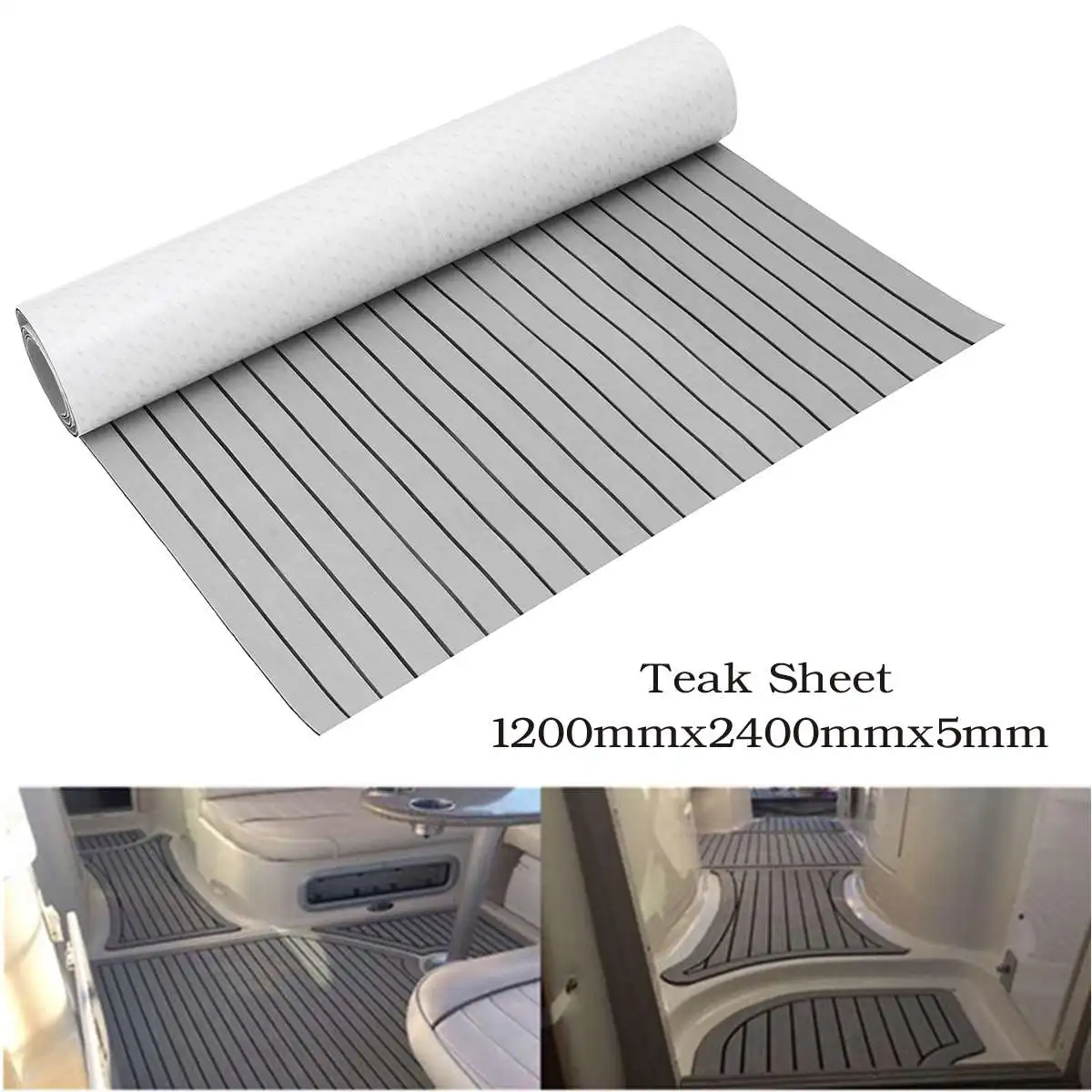 Self-Adhesive 1200mmx2400mmx5mm Foam Teak Decking EVA Foam Marine Flooring Faux Boat Decking Sheet Accessories Marine Grey