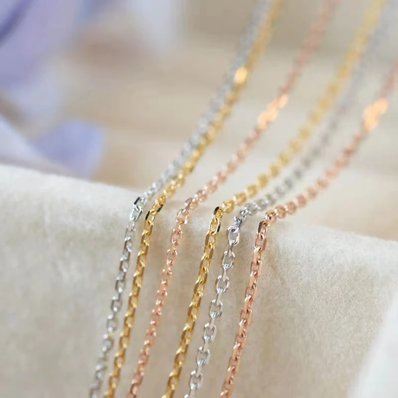 YUNLI Real 18K Gold Jewelry Chain Necklace Pure AU750 Pendant Chain for Women Fine Jewelry Gift