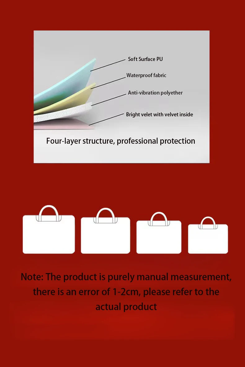 Laptop Bag 13.3 15.6 15 inche Waterproof Shockproof Notebook Case For Macbook Air Pro 13 15 Dell Xiaomi Huawei Handbag Briefcase