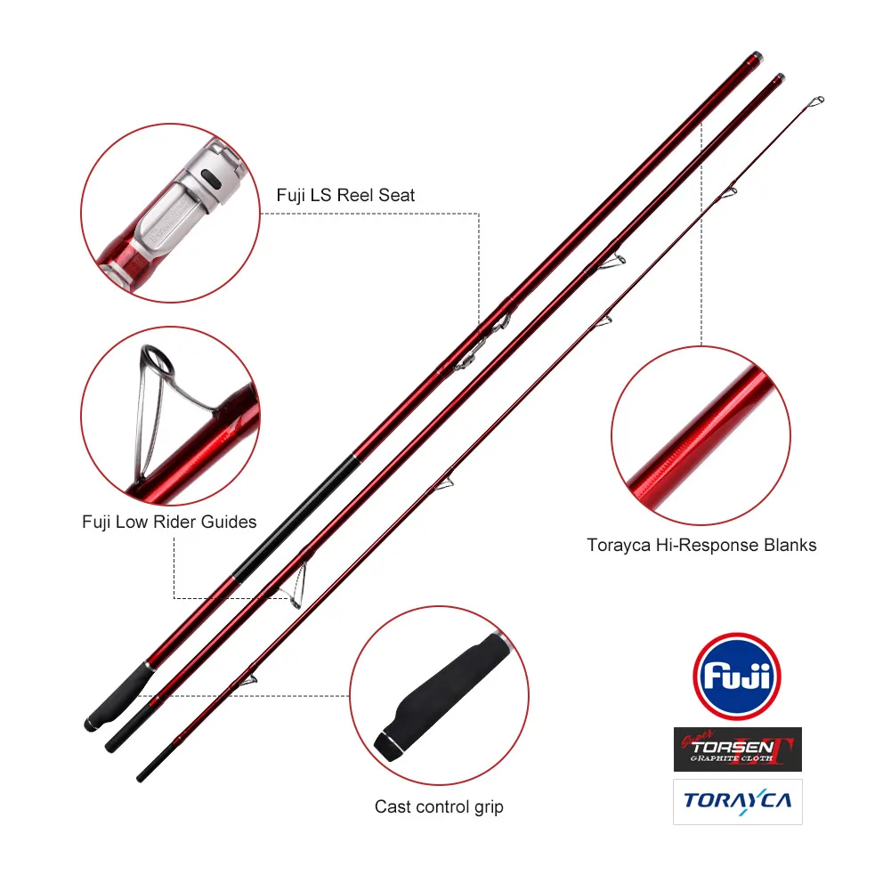 Noeby New Surf Casting Fishing Rod 4.25m 425AX BX Lure Weight 80-250g Fuji Guide Reel Seat Sea Surf Long Casting Fishing Rods