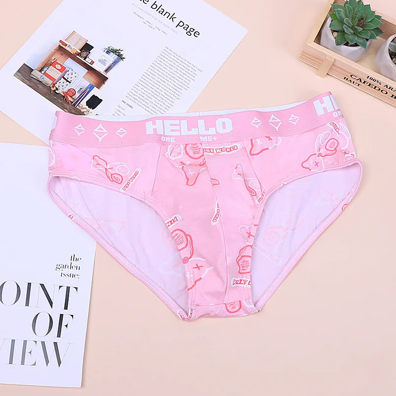 ANDERSON TALISCA Brand Pink Underwear Men Brief Sexy Panties Mens Briefs BoxerShorts Man Male Underpants Plus Size M XL A