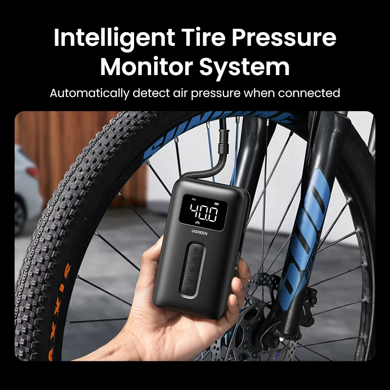UGREEN Portable Car Air Compressor Air Pump Tire Inflator 5V 150PSI Smart Digital Inflatable Pump For Car Motorcycles Bicycles