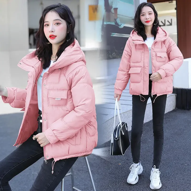 Black Hoodie Pink Woman Coat Thick Padding Jackets for Women Quilted Padded new 2025 Cold Aesthetic High Quality Winter Sale Outerwears
