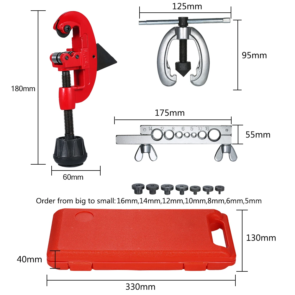Tube Cutter Tool Kit Copper Brake new Fuel Pipe Repair Double Flaring Dies Tool for 2025 Cutting Flaring Tools for Refrigeration