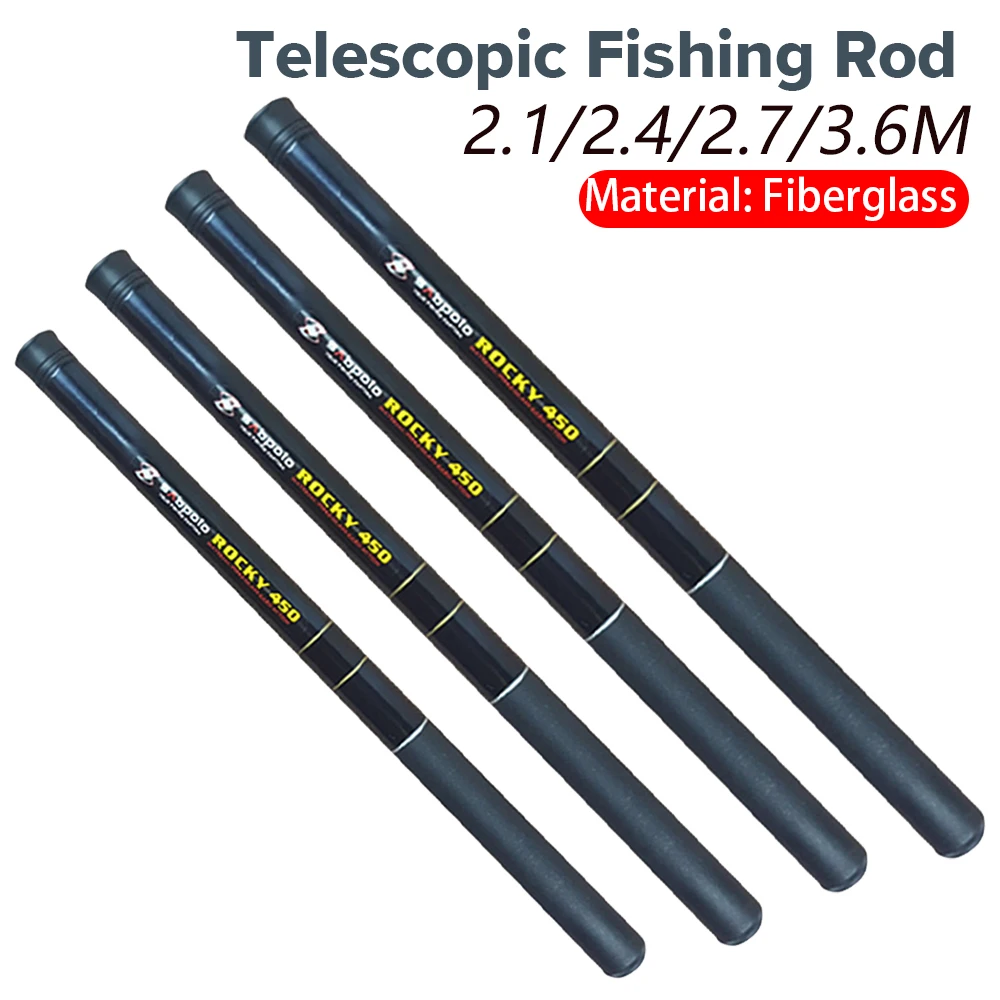 Telescopic Fishing Rod Stream Lake Hand Pole Ultralight Fiberglass Fishing Rod 2.1/2.4/2.7/3.6M Retractable 40cm Carp Rods
