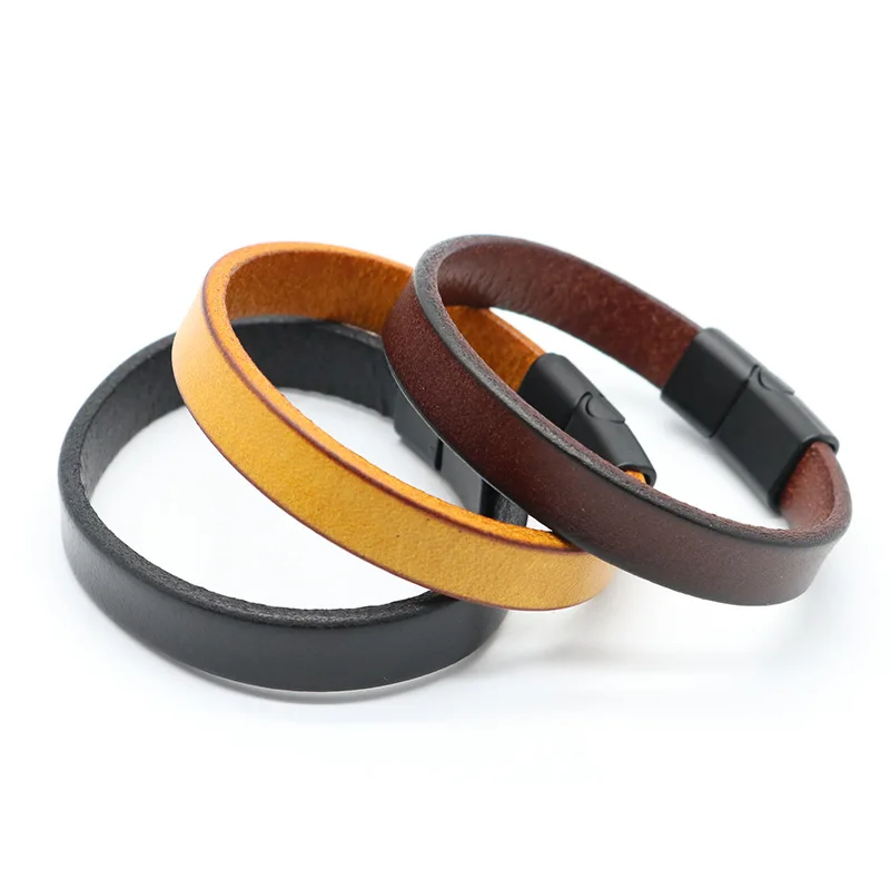 Retro Cowhide Multi Layer Braided Magnetic Buckle Bracelets Men Punk High Quality Charm Jewelry Gift Wholesale