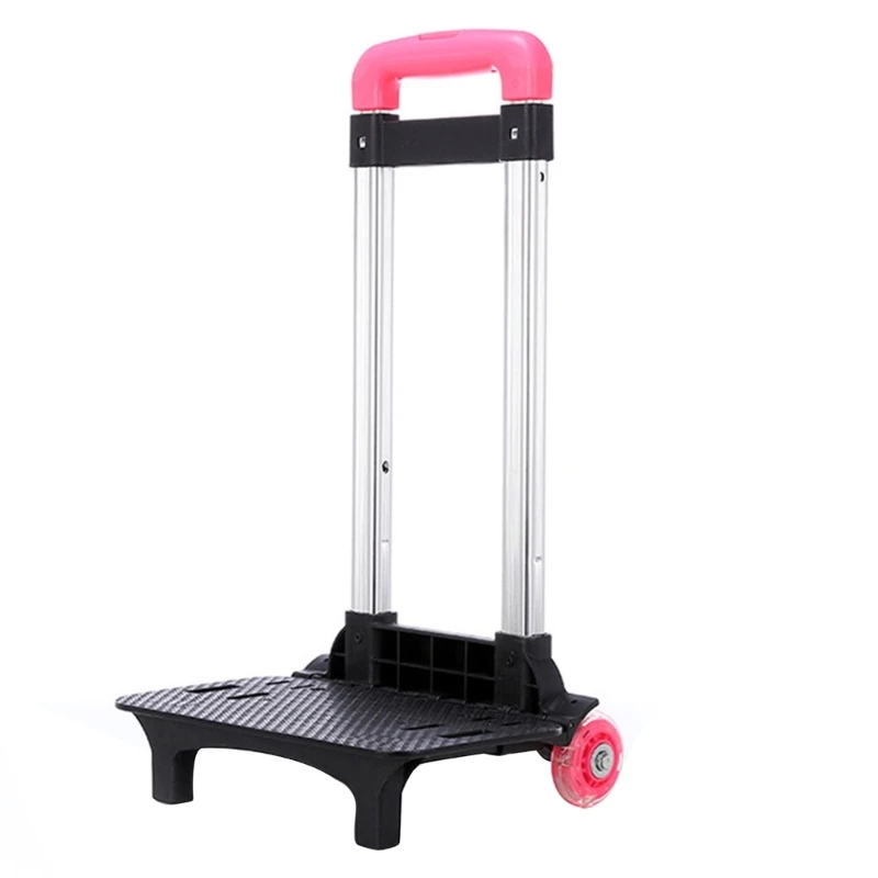 Foldable Trolley Cart 2 Wheels Backpack Trolley Durablel Aluminium Alloy Student Luggage Travel Hand Cart for School Bag