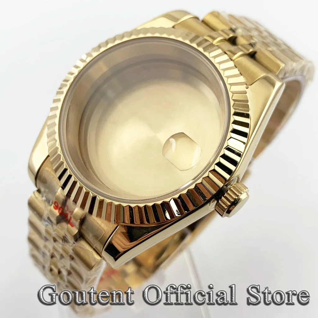 Goutent 36mm 39mm Sapphire Glass Men's watch Case Fit NH34 NH35 NH36 ETA 2824 PT5000 ST2130 Dial Movement