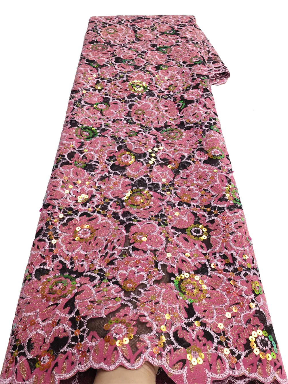 African Velvet Sequined Lace Fabric 2023 High Quality Embroidery Nigerian French Lace Fabric For Sew Party Dresses