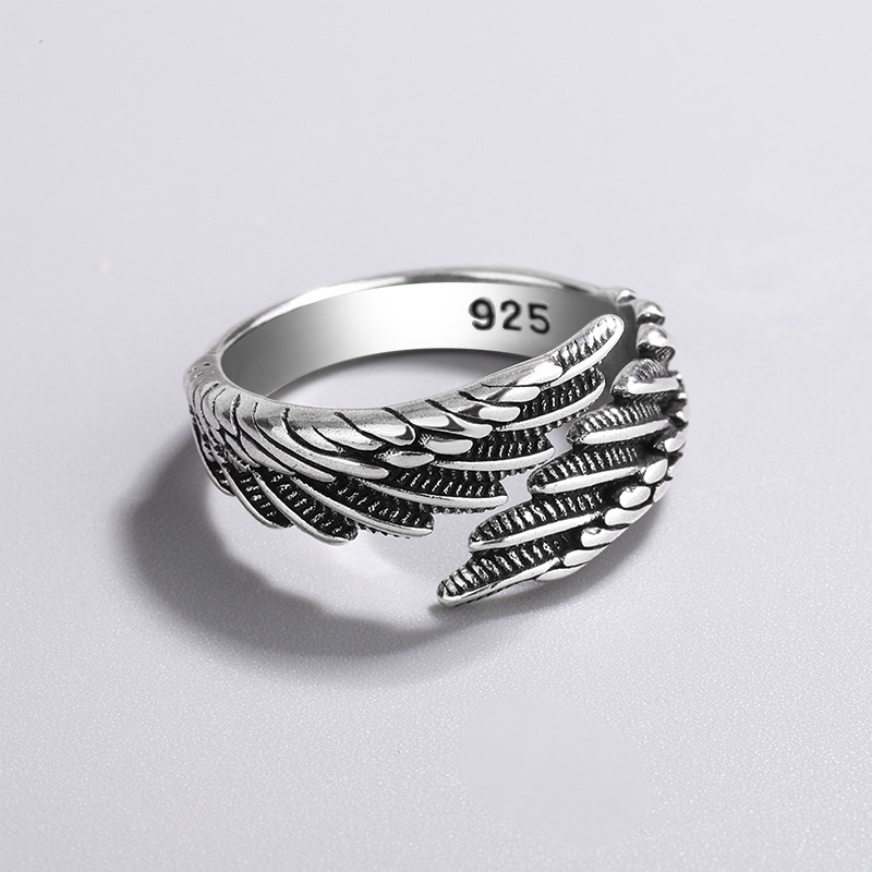 925 Sterling Silver Angel Wing Feather Aesthetic Rings For Women Engagement Luxury Jewelry Christmas Accessories Free Shipping