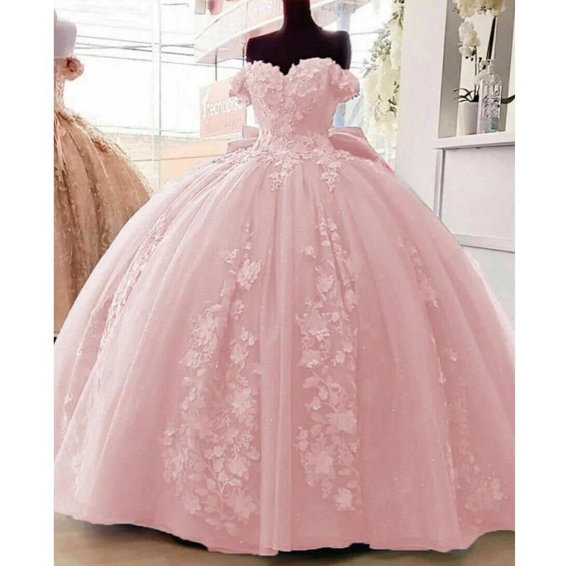 ANGELSBRIDEP Light Purple Sweetheart Off Shoulder 3D Flowers Ball Gown Quinceanera Dresses Girls Birthday Vestido De 15 Anos