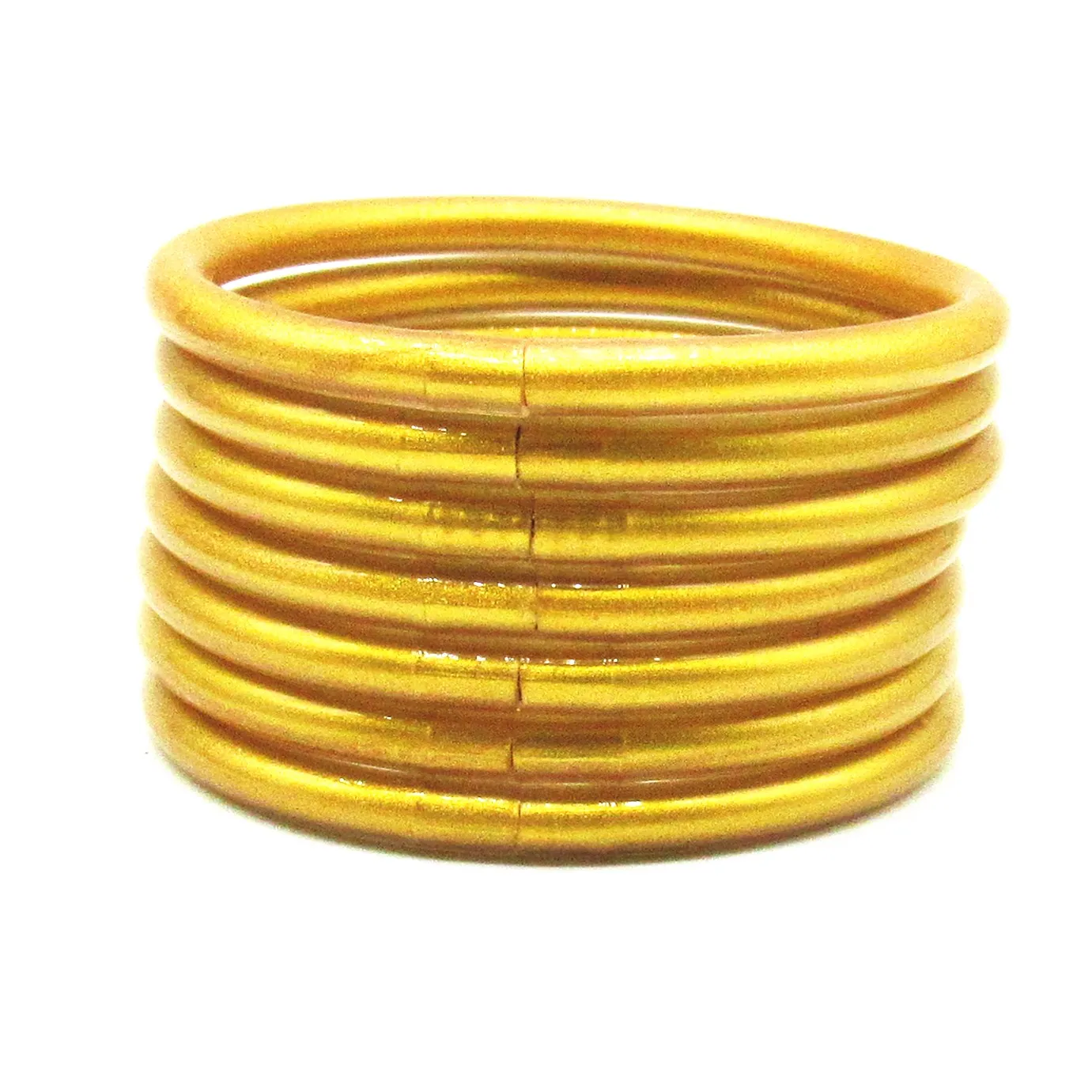 7Pcs/Set Multi-color Mix and Match Glitter Filled Silicone Jelly Bracelet Lightweight Buddha Girl Bracelets Bangle for Women