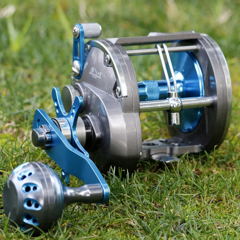 Sougayilang Trolling Fishing Reels 6+1BB Super Strong Right Hand Fishing Reel Max Drag 25kg for Sea Boat Fishing Saltwater Reel