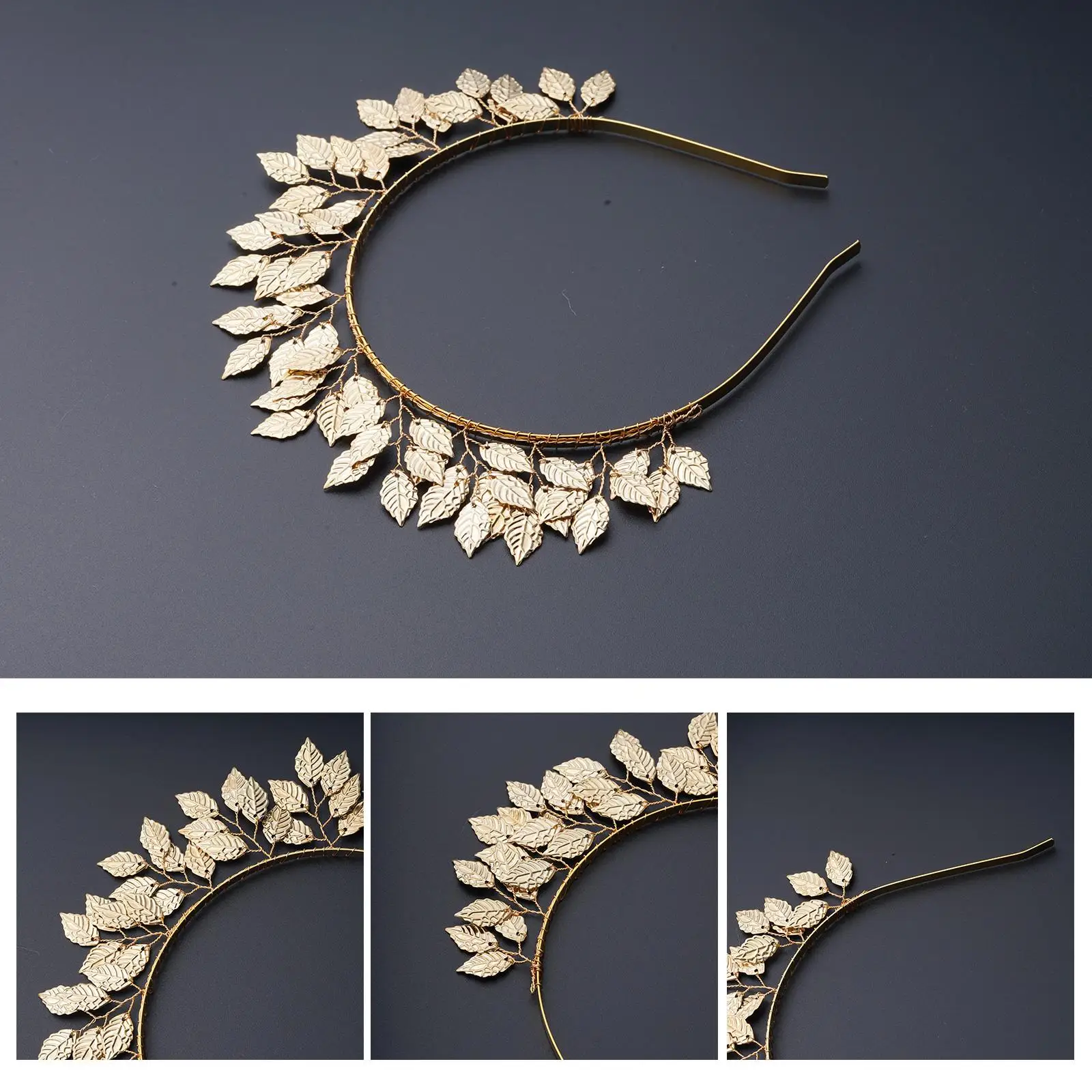 Retro Gold Leaf Headbands Wedding Roman Bride Greek Jewelry Headband Women Accessories Tiaras Head Hair Hoop Cro H X