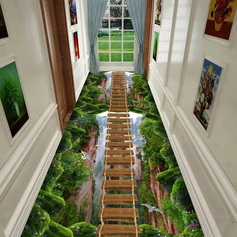 3D Fun Adventure Corridor Mat Bedroom Kitchen Rugs Kids Room Decorative Play Mat Area Rug Pastoral Carpets for Living Room