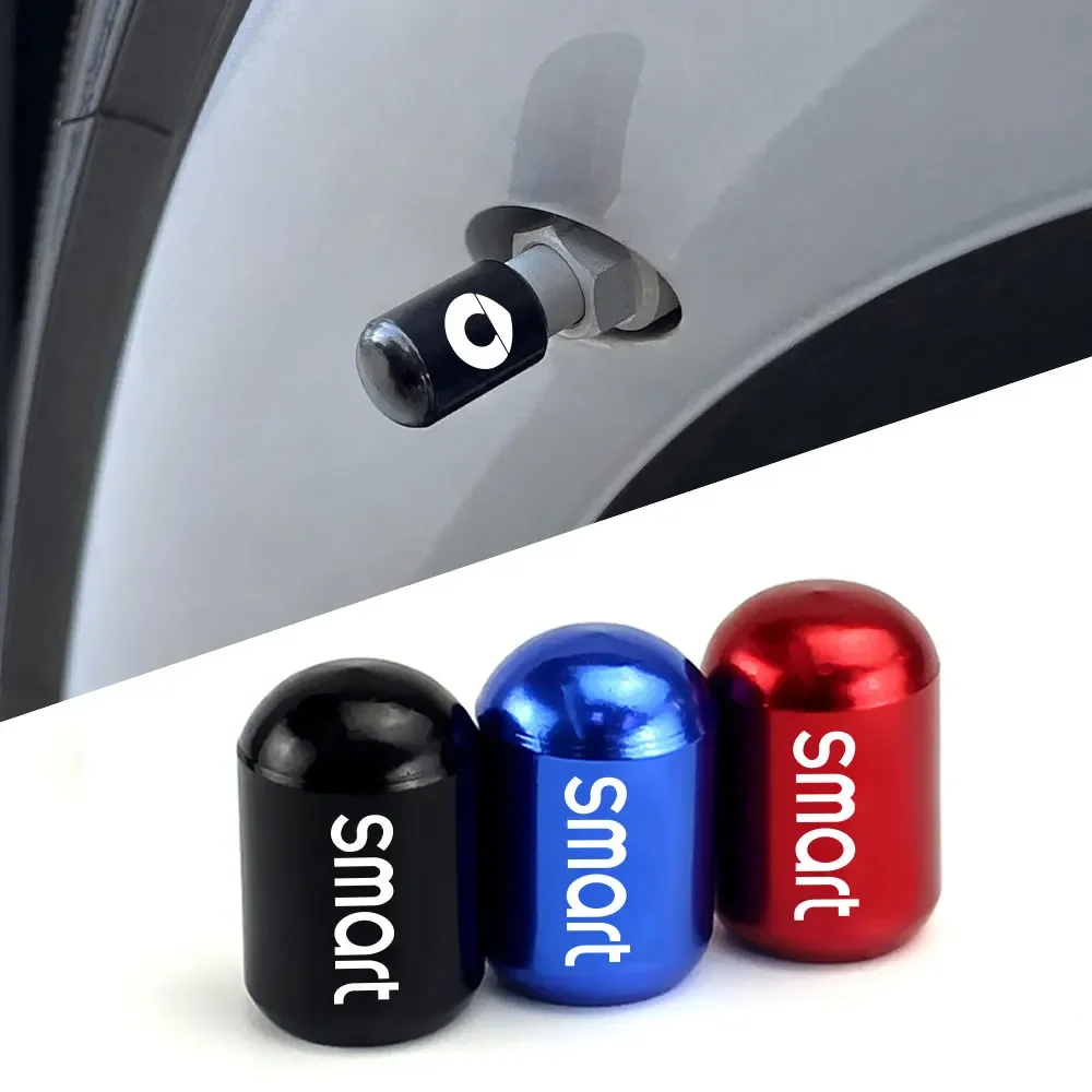 4PCS Car Wheel Tire Vae Caps Tyre Air Stems Cover For Smart Fortwo Forfour 453 2025 451 450 new Tire Stem Vae Cap Car Accessories