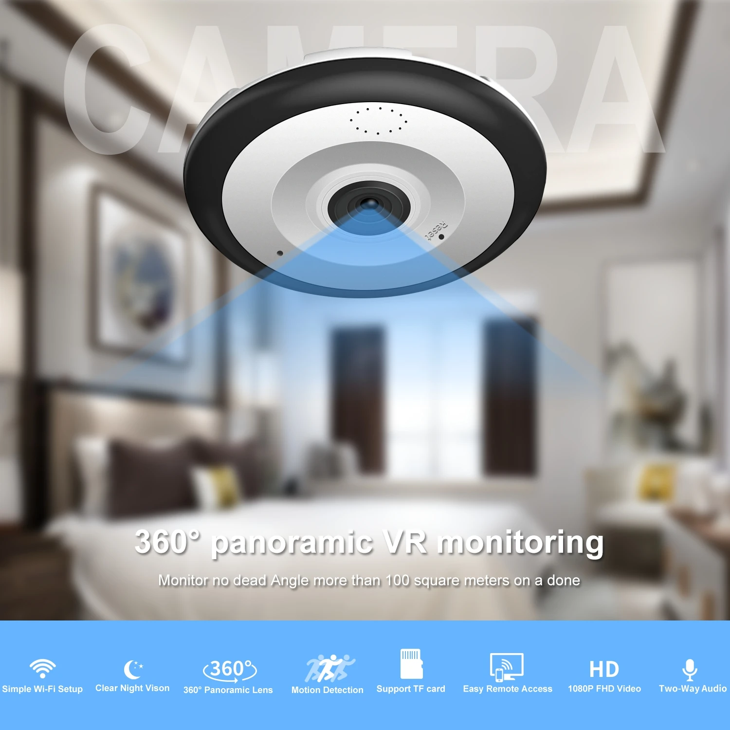 V380 Pro 5MP WIFI 360 Camera Panoramic Fisheye Lens CCTV Two Ways Audio MINI Smart Home Security Camera Color Night Vision