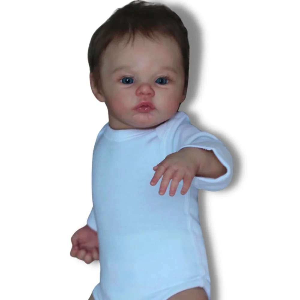 43CM Full Body Silicone Vinyl Reborn Meadow Boy Dolls Girl Lifelike Newborn Doll Flexible 3D Skin Tone with Veins Premie Toy