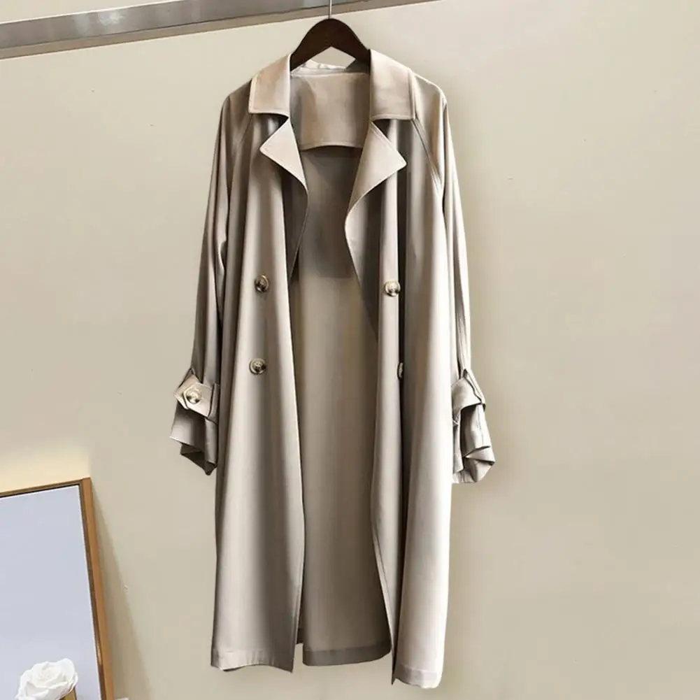 Thin Chic Sleeve Belt Elegant Autumn 2025 Coat Western Style Lady Jacket Midi Length new for Office