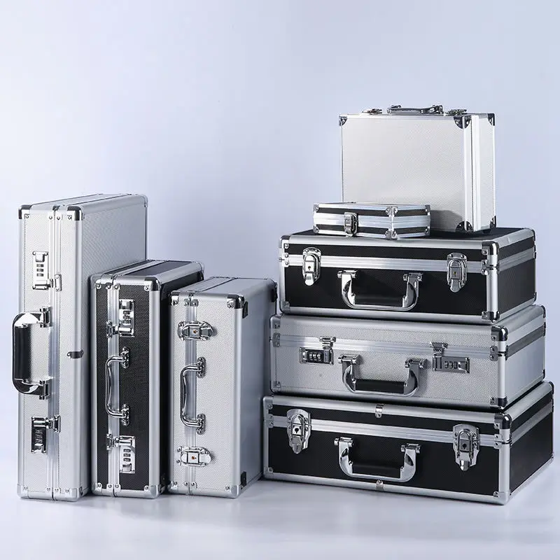 Aluminum Alloy Portable Tool Box Family Style Complete Toolbox Organizer Suitcase Tools Thicken Empty Working Storage Packaging