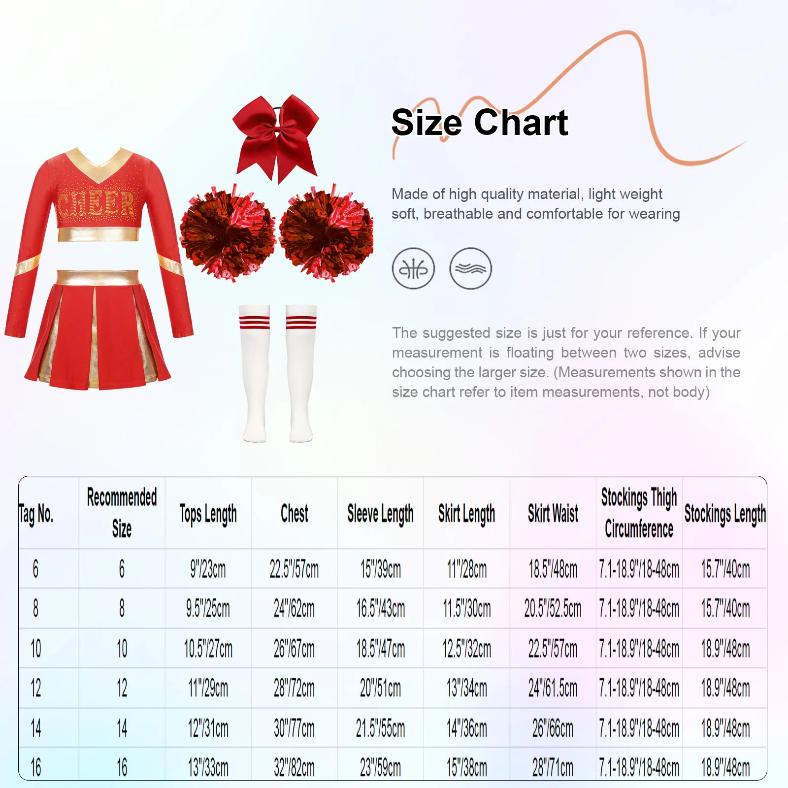 Kids Girls Cheerleading Uniform Long Sleeve Crop Top with Pleated Skirt Sets for Halloween Costume Dance Performance Competition