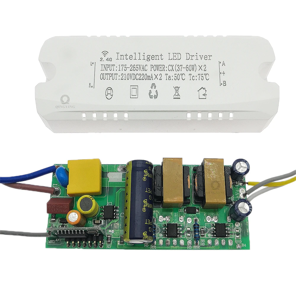1pcs 37-60Wx2 120W 2.4G RF Remote & App new Control Intelligent LED Driver DC110-210V Dual Color 2025 Changeable Dimming Transformer