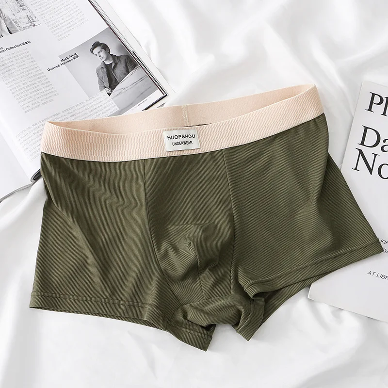 EXILIENS Youthful Color Boxer Men Underwear Calzoncillos Slips Hombre Mens Boxers Cuecas Masculinas Man Size Plus M-3XL A6187 eaa4a caeac