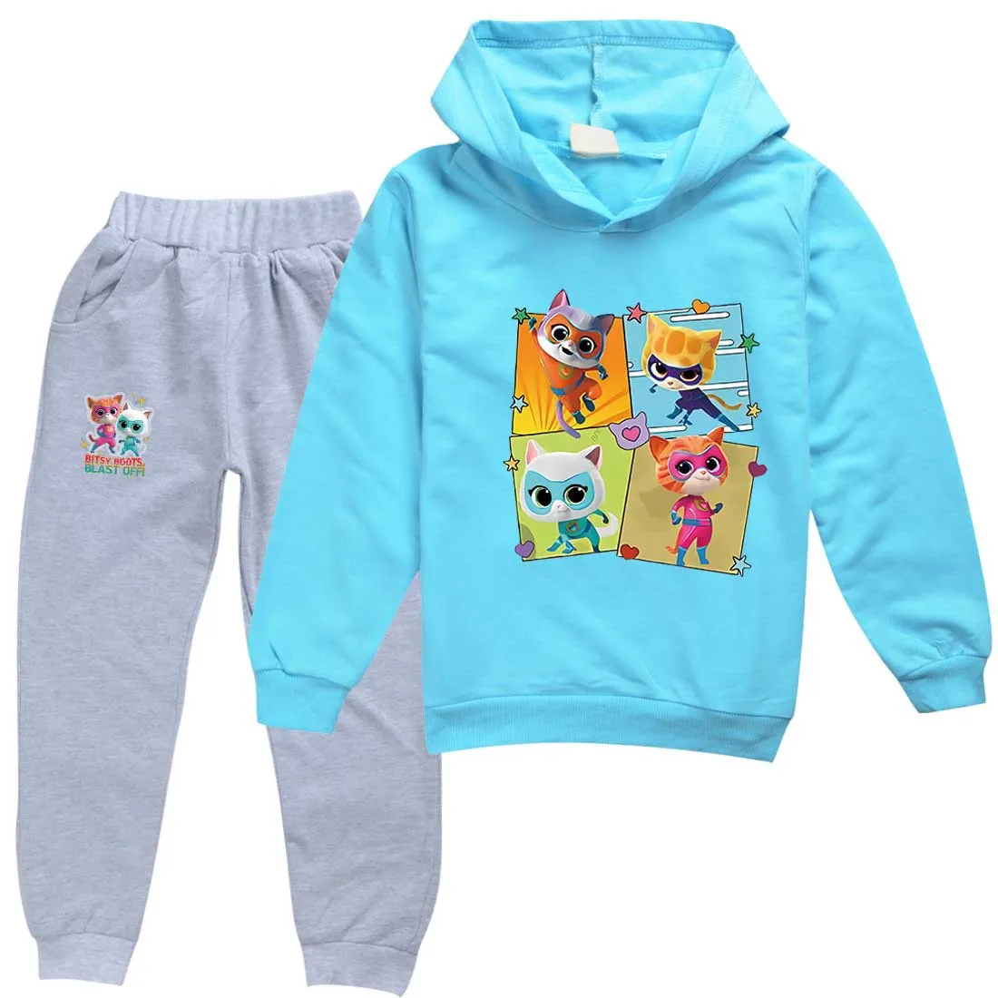 2024 Newest Game Superkitties Hoodie Kids Long Sleve Sweatshirts Loose Pants 2pcs Sets Boys Casual Clothes new Baby 2025 Girls Sportsuit