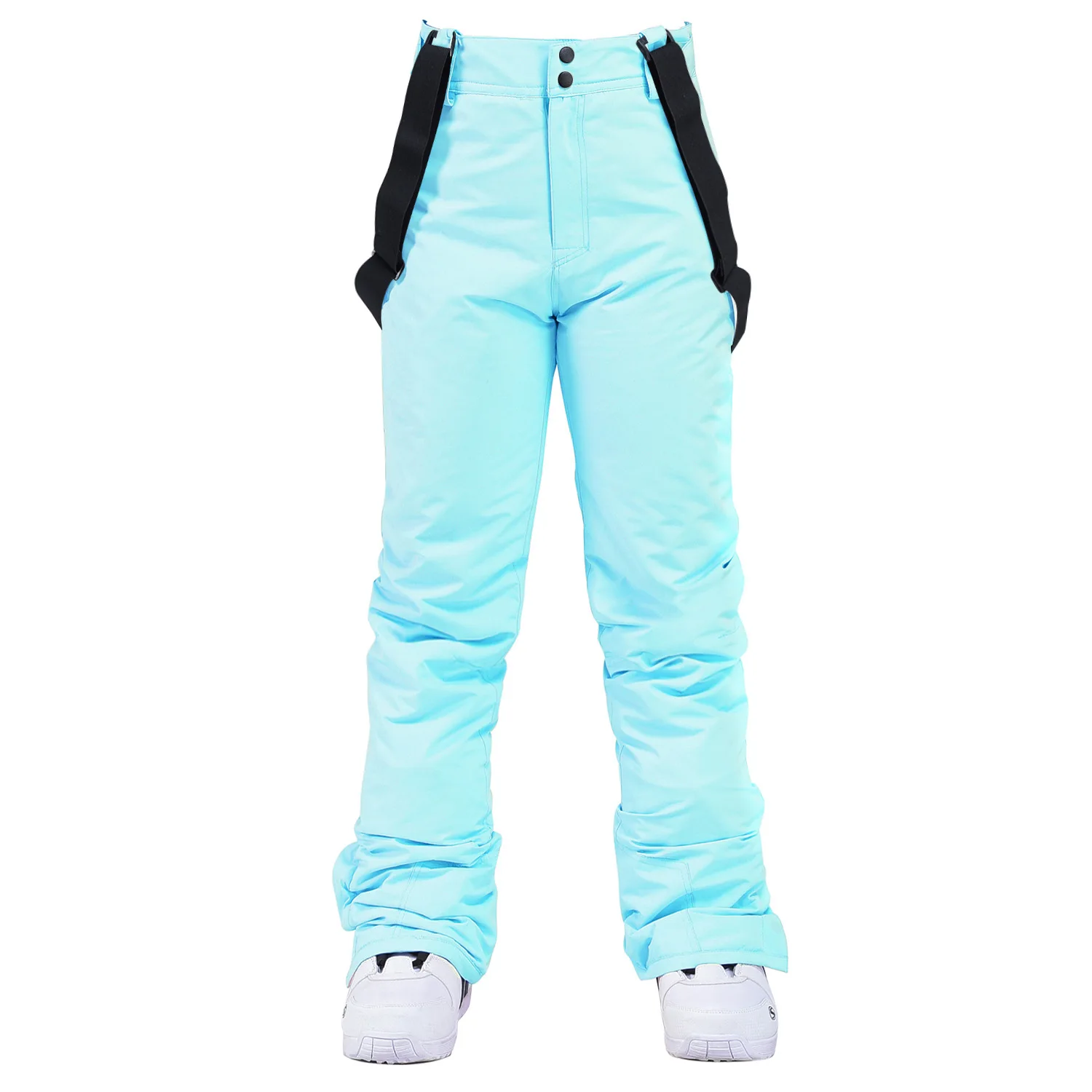 Men Women Ski Pants Windproof Waterproof Winter Thicken Snow Pants Outdoor Sports Snowboarding Couple Strap Trousers Super Warm