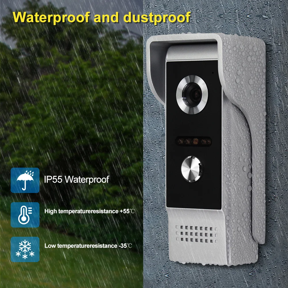 Wired 4.3 inch Video Doorbell Intercom System Handheld Door phone Monitor Waterproof Outdoor Camera Color 700TVL Night Vision