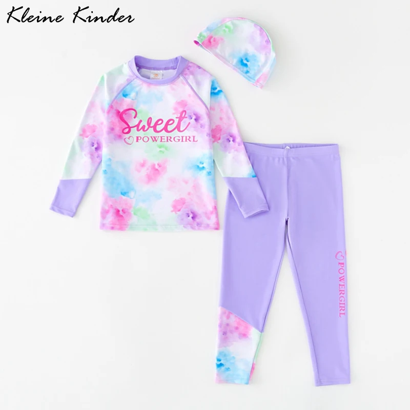 Swimsuit for Girls Long Sleeve UV Swimwear Children Modest Childhood Bathing Suit Beach Clothes Girl Summer UPF50 Swimming Wear