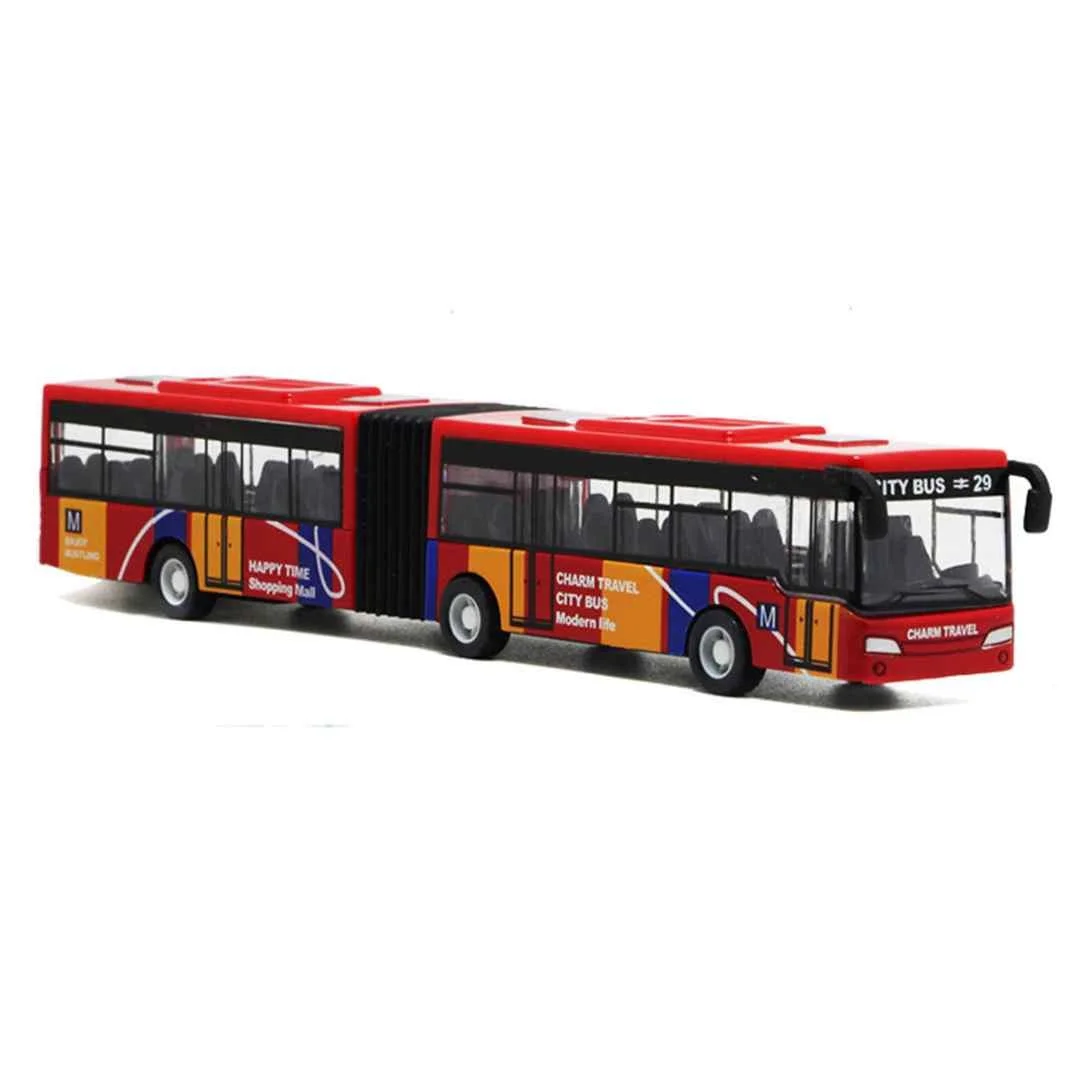 Blue/Red/Green 1:64 18cm Baby Pull Back Shuttle Bus Diecast Model Vehicle Kids Toy New