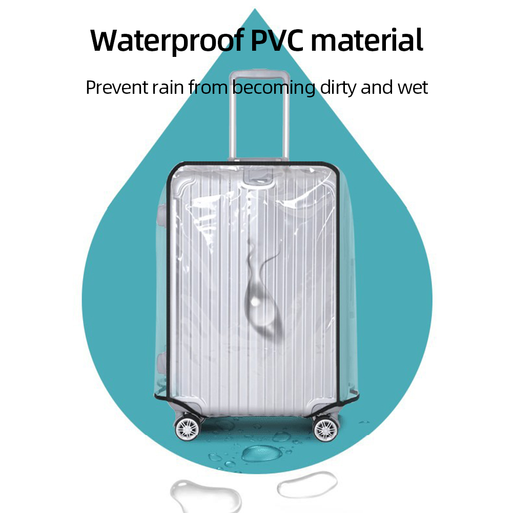 Suitcase Cover Clear 20-30Inch Protector PVC ddmysmile Travel Lage Protector Waterproof Protective Suitcase Cover For Wheeled Suitcase Smile
