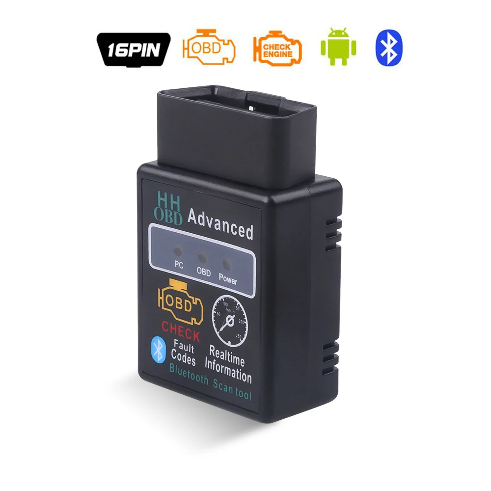Portable Car OBD2 Scanner Bluetooth Elm327 Auto Diagnostic Tool V1.5/V2.1 OBDII Scanner Code Reader Tool Car Engine Check