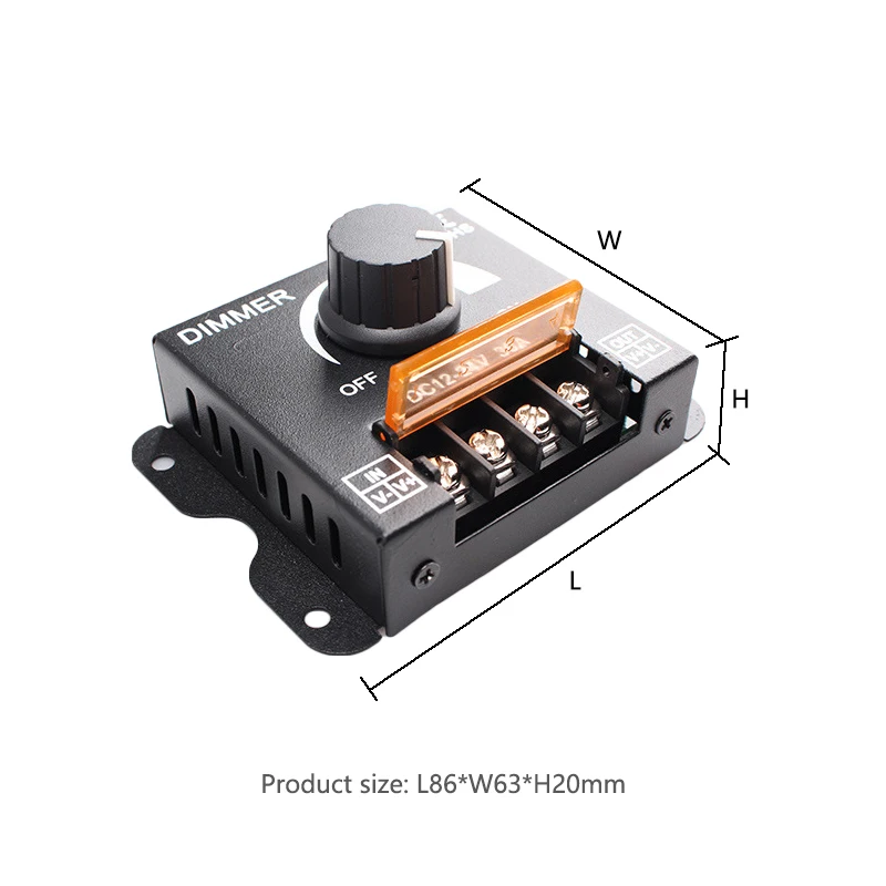 LED Knob Dimmer Switch DC V A High Power Voltage Regulator Keys RF Remote Control for Single Color Strip Light Dimming